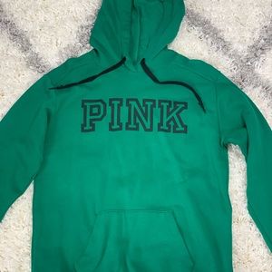 Victorias Secret “PINK” green hoodie. Size small, fits like a medium. Worn once